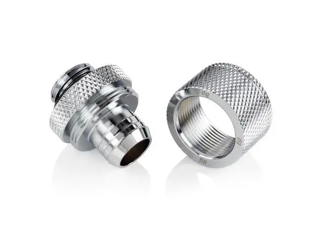 Alt view image 9 of 10 - Bitspower G1/4" to 3/8" ID, OD 5/8" OD Compression Fitting for Soft Tubing, CC3 Ultimate, Silver Shining