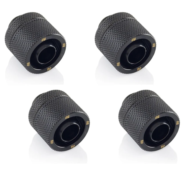 Alt view image 2 of 5 - Bitspower G1/4" to 3/8" ID, OD 5/8" OD Compression Fitting for Soft Tubing, CC3 Ultimate, Matte Black, 4-pack