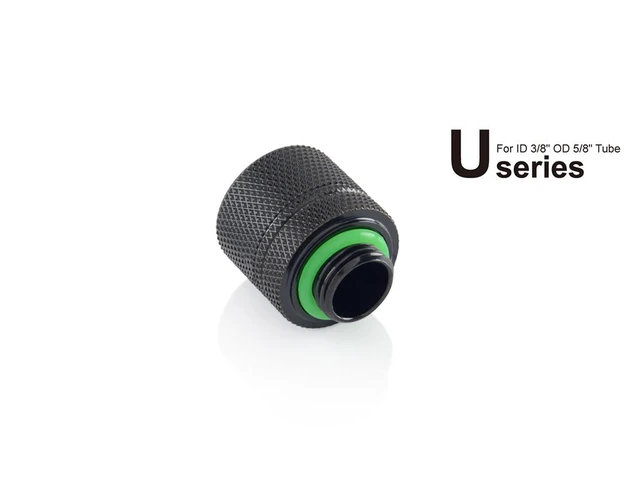Alt view image 3 of 5 - Bitspower G1/4" to 3/8" ID, OD 5/8" OD Compression Fitting for Soft Tubing, CC3 Ultimate, Matte Black, 4-pack