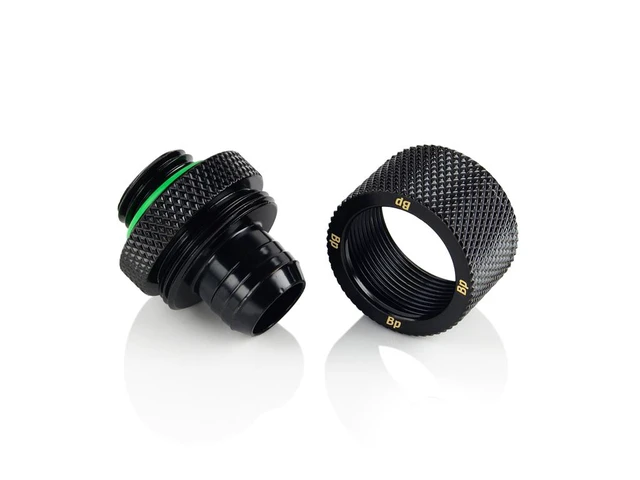 Alt view image 4 of 5 - Bitspower G1/4" to 3/8" ID, OD 5/8" OD Compression Fitting for Soft Tubing, CC3 Ultimate, Matte Black, 4-pack