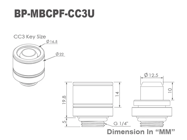 Alt view image 5 of 5 - Bitspower G1/4" to 3/8" ID, OD 5/8" OD Compression Fitting for Soft Tubing, CC3 Ultimate, Matte Black, 4-pack