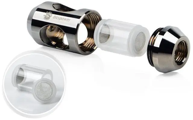 Alt view image 9 of 11 - Bitspower G1/4" In-Line Filter, Black Sparkle