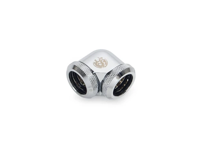 Alt view image 6 of 7 - Bitspower Dual Enhance Multi-Link Adapter Fitting for 16mm OD Rigid Tubing, 90 Degree Angle, Silver Shining, 4-pack