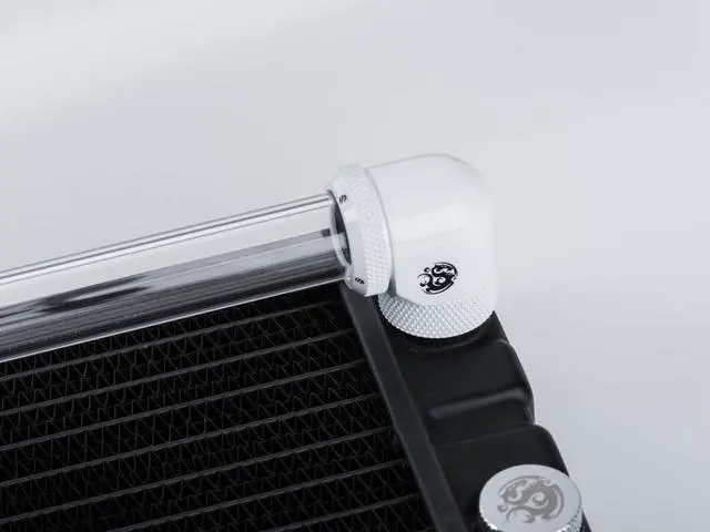 Alt view image 7 of 8 - Bitspower Deluxe White Enhance Rotary G1/4" 90-Degree Multi-Link Adapter For OD 16MM