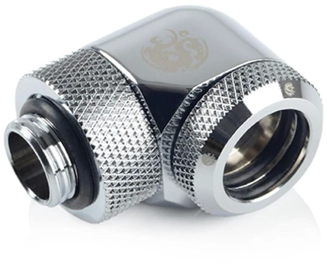 Main image of Bitspower G1/4" to Enhance Multi-Link Adapter Fitting for 14mm OD Rigid Tubing, 90 Degree Rotary, Silver Shining
