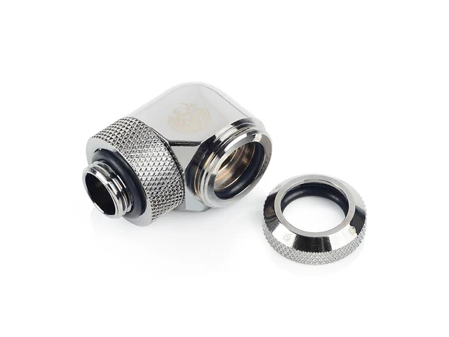 Alt view image 5 of 5 - Bitspower G1/4" to Enhance Multi-Link Adapter Fitting for 14mm OD Rigid Tubing, 90 Degree Rotary, Black Sparkle, 4-pack