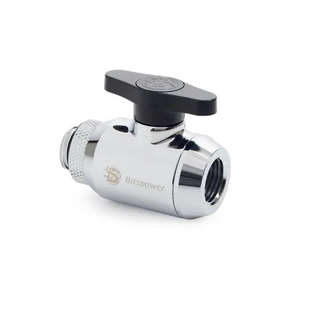 Alt view image 5 of 8 - Bitspower Silver Mini Valve Rotary G1/4"& Inner G14"With Black Handle