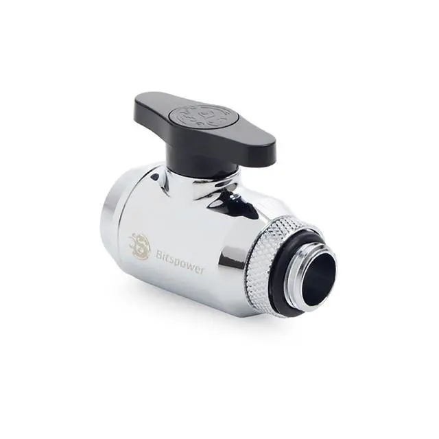Alt view image 6 of 8 - Bitspower Silver Mini Valve Rotary G1/4"& Inner G14"With Black Handle