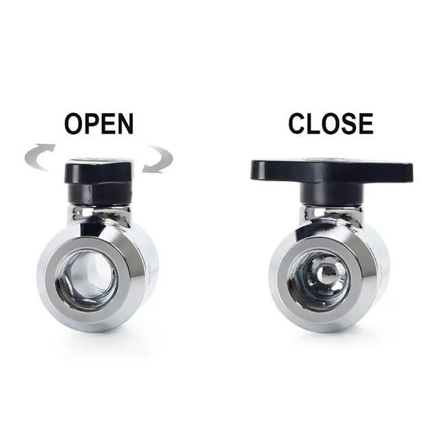 Alt view image 7 of 8 - Bitspower Silver Mini Valve Rotary G1/4"& Inner G14"With Black Handle