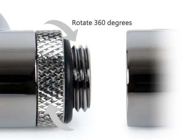 Alt view image 15 of 16 - Bitspower T-Block Rotary Fitting, Black Sparkle