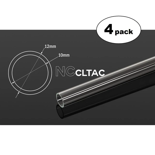 Alt view image 3 of 3 - Bitspower None Chamfer Crystal Link Tube, 12mm OD, 1000mm, Clear, 4-pack