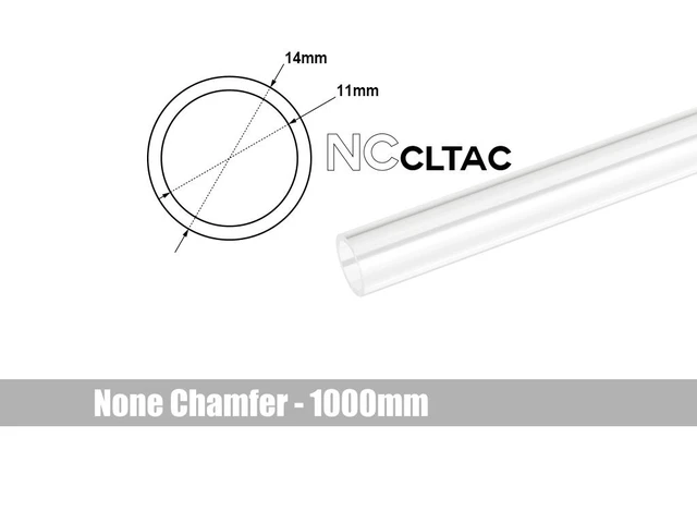 Alt view image 2 of 2 - Bitspower None Chamfer Crystal Link Tube, 14mm OD, 1000mm, Clear