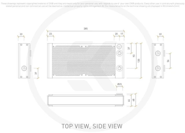 Alt view image 12 of 14 - EK-Quantum Surface P240M 240mm Radiator - Black