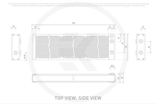 Alt view image 12 of 14 - EK-Quantum Surface P480M 480mm Radiator - Black