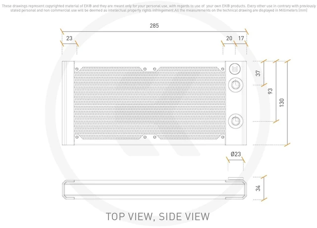 Alt view image 12 of 14 - EK-Quantum Surface S240 240mm Radiator - Black