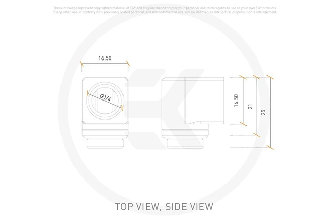 Alt view image 9 of 10 - EKWB EK-Quantum Torque Micro Rotary 90° - Black