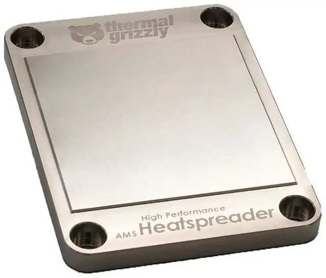 Alt view image 8 of 10 - Thermal Grizzly AM5 High Performance Heatspreader, Nickel Plated Copper, Silver (TG-HPHS-AM5)