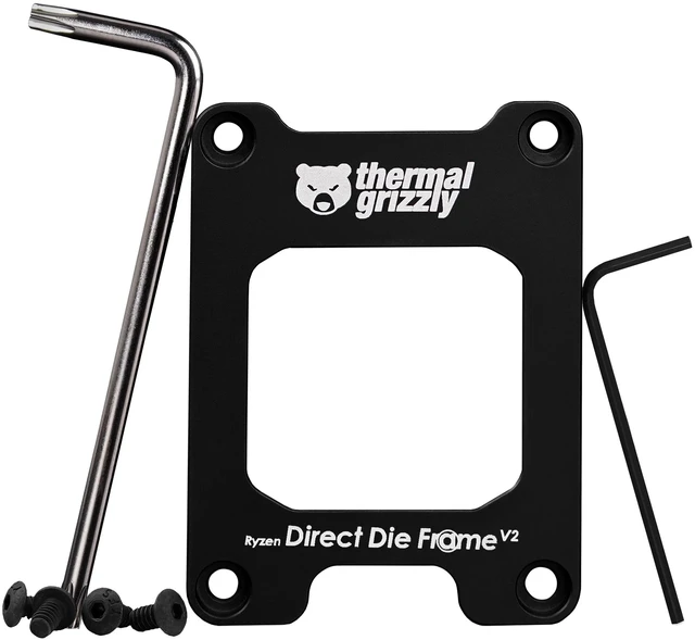 Alt view image 9 of 11 - Thermal Grizzly Ryzen 7000 Direct Die Frame V2, Aluminum, Black (TG-DDF-R7000-V2)