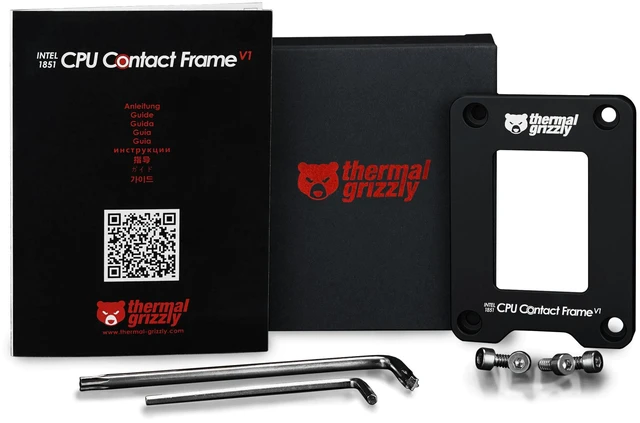 Alt view image 19 of 19 - Thermal Grizzly Intel 1851 CPU Contact Frame V1, Aluminum, Black (TG-CF-i1851-V1)