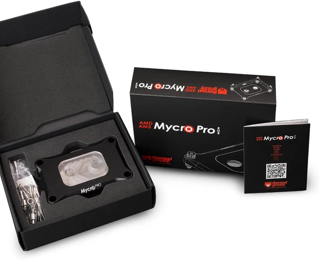 Alt view image 14 of 14 - Thermal Grizzly AM5 Mycro Pro RGB CPU Waterblock, G1/4, Nickel Plated Copper (TG-MY-P-RGB-AMD-AM5)