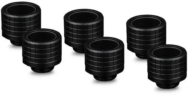Main image of Thermal Grizzly DeltaMate HT16 Compression Fitting for Rigid Tubing, 16mm OD, Black, 6-pack
