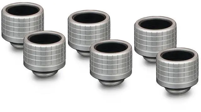 Main image of Thermal Grizzly DeltaMate HT16 Compression Fitting for Rigid Tubing, 16mm OD, Matt Nickel, 6-pack