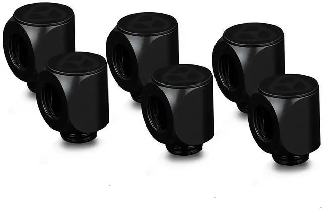 Main image of Thermal Grizzly DeltaMate 90 Degree Rotary Fitting, Black, 6-pack