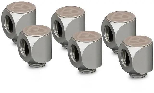 Main image of Thermal Grizzly DeltaMate 90 Degree Rotary Fitting, Matt Nickel, 6-pack