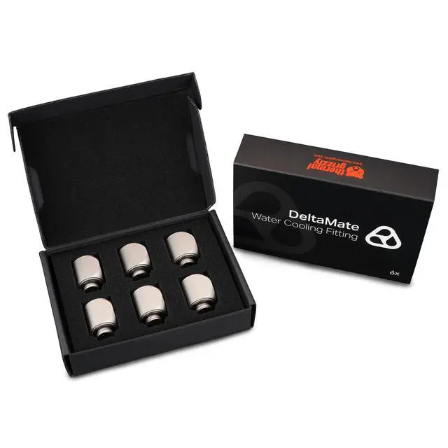Alt view image 7 of 7 - Thermal Grizzly DeltaMate 90 Degree Rotary Fitting, Matt Nickel, 6-pack