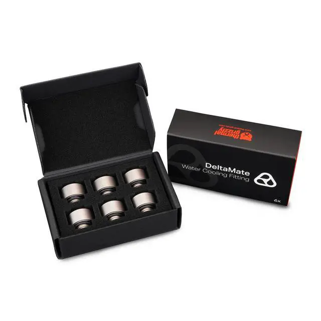 Alt view image 5 of 6 - Thermal Grizzly DeltaMate MF10 Extender Fitting, Matt Nickel, 6-pack