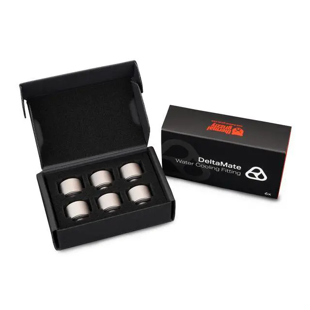 Alt view image 5 of 6 - Thermal Grizzly DeltaMate MF14 Extender Fitting, Matt Nickel, 6-pack