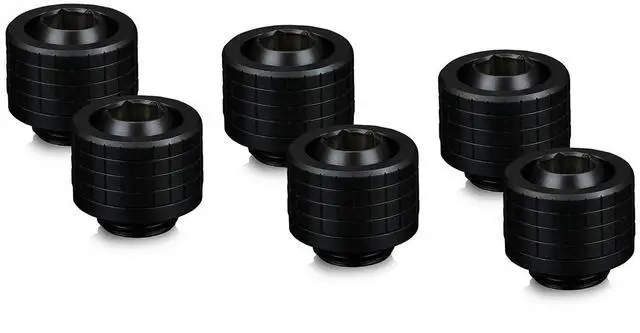 Main image of Thermal Grizzly DeltaMate ST13 Compression Fitting for Soft Tubing, 10mm ID/13mm OD, Black, 6-pack