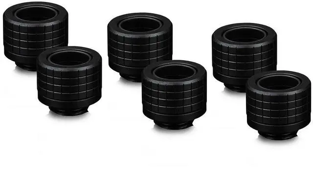 Main image of Thermal Grizzly DeltaMate HT14 Compression Fitting for Rigid Tubing, 14mm OD, Black, 6-pack