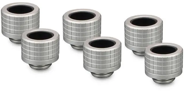 Main image of Thermal Grizzly DeltaMate HT14 Compression Fitting for Rigid Tubing, 14mm OD, Matt Nickel, 6-pack