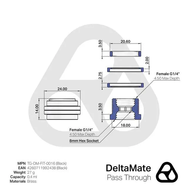 Alt view image 2 of 6 - Thermal Grizzly DeltaMate Pass Through, Black