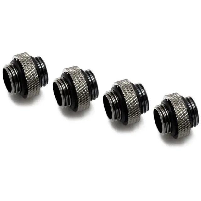 Alt view image 5 of 5 - XSPC G1/4" 5mm Male to Male Fitting, Black Chrome, 4-pack