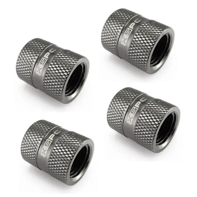 Alt view image 7 of 8 - XSPC G1/4 Female to Female Rotary Fitting, Black Chrome, 4-pack