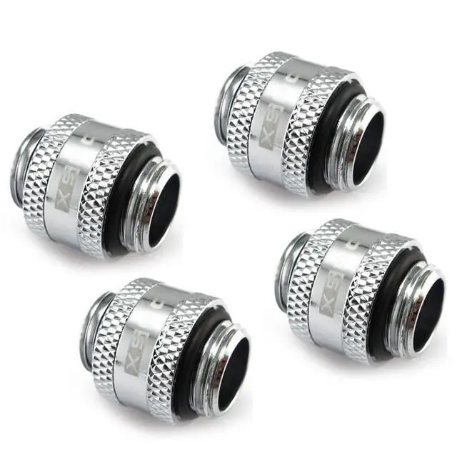 Alt view image 6 of 7 - XSPC G1/4" Male to Male Rotary Fitting, Chrome, 4-pack