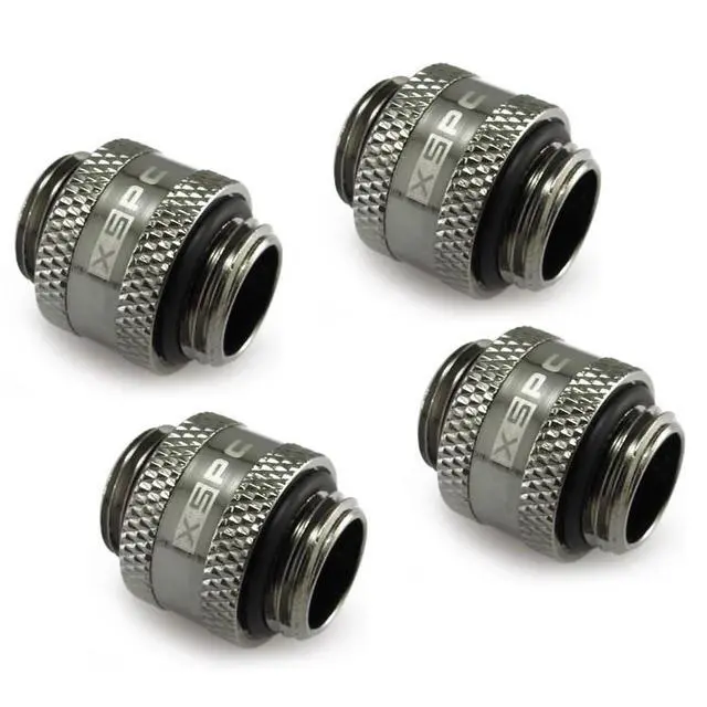 Alt view image 6 of 7 - XSPC G1/4" Male to Male Rotary Fitting, Black Chrome, 4-pack