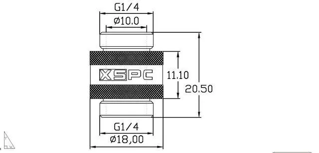 Alt view image 7 of 7 - XSPC G1/4" Male to Male Rotary Fitting, Black Chrome, 4-pack