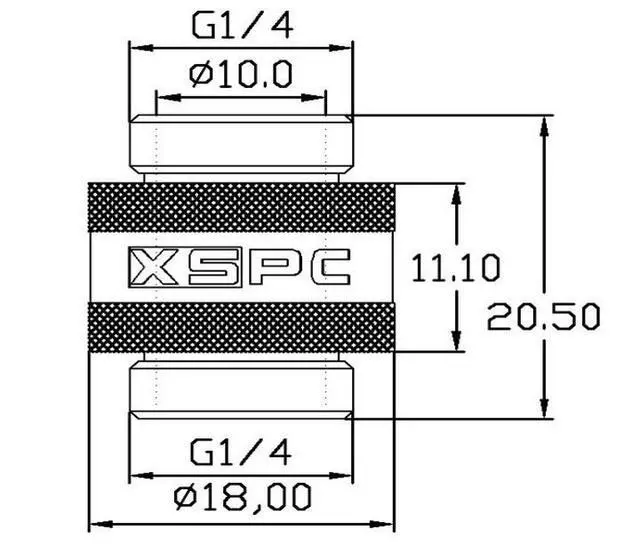 Alt view image 7 of 7 - XSPC G1/4" Male to Male Rotary Fitting, Matte Black, 4-pack