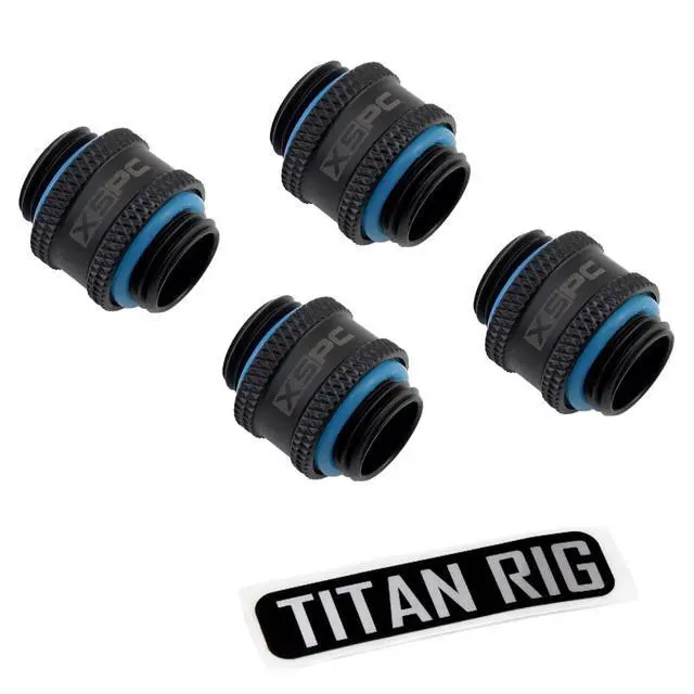 Alt view image 5 of 7 - XSPC G1/4" Male to Male Rotary Fitting, Matte Black, 4-pack