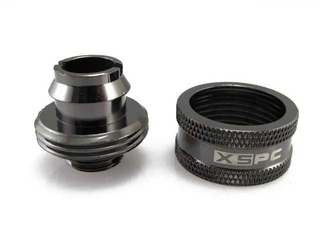 Alt view image 12 of 12 - XSPC G1/4" to 1/2" ID, 3/4" OD Compression Fitting V2 for Soft Tubing, Black Chrome