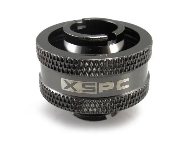 Alt view image 7 of 7 - XSPC G1/4" to 1/2" ID, 3/4" OD Compression Fitting V2 for Soft Tubing, Black Chrome, 6-pack