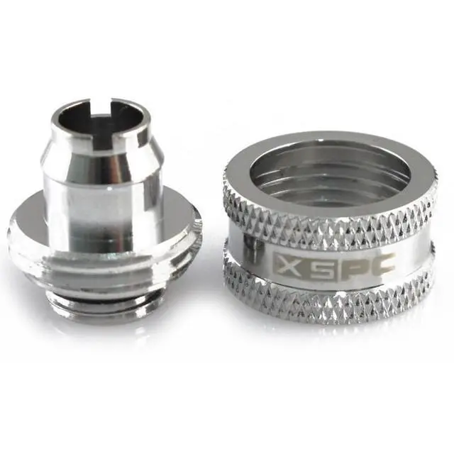 Alt view image 7 of 9 - XSPC G1/4" to 3/8" ID, 5/8" OD Compression Fitting V2 for Soft Tubing, Chrome