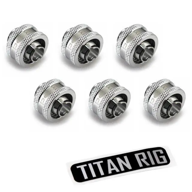 Alt view image 7 of 7 - XSPC G1/4" to 3/8" ID, 5/8" OD Compression Fitting V2 for Soft Tubing, Chrome, 6-pack