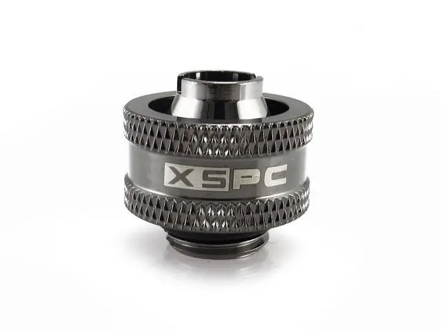 Alt view image 7 of 7 - XSPC G1/4" to 3/8" ID, 5/8" OD Compression Fitting V2 for Soft Tubing, Black Chrome, 6-pack
