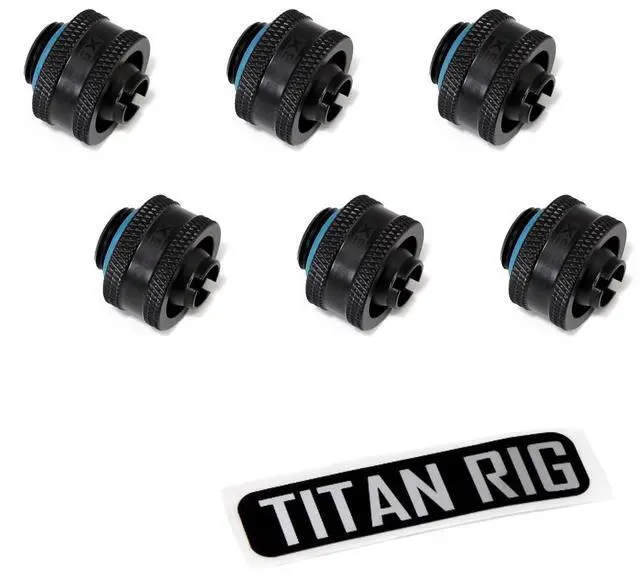 Alt view image 7 of 7 - XSPC G1/4" to 3/8" ID, 5/8" OD Compression Fitting V2 for Soft Tubing, Matte Black, 6-pack