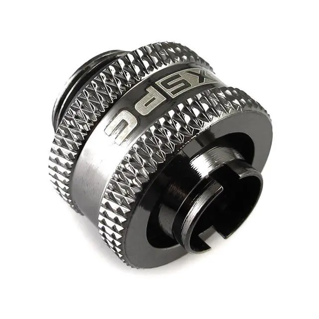 Alt view image 7 of 8 - XSPC G1/4" to 3/8" ID, 1/2" OD Compression Fitting V2 for Soft Tubing, Black Chrome