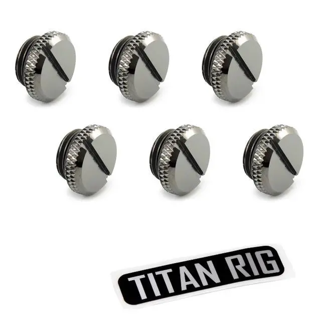 Alt view image 6 of 7 - XSPC G1/4" Plug V2, Black Chrome, 6-pack